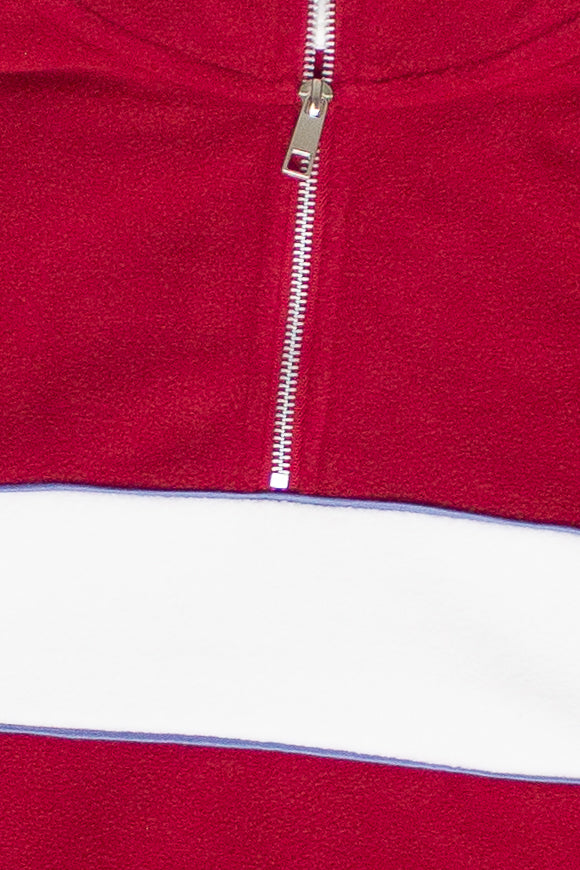 Polar Fleece Quarter Zip Sweatshirt - Red