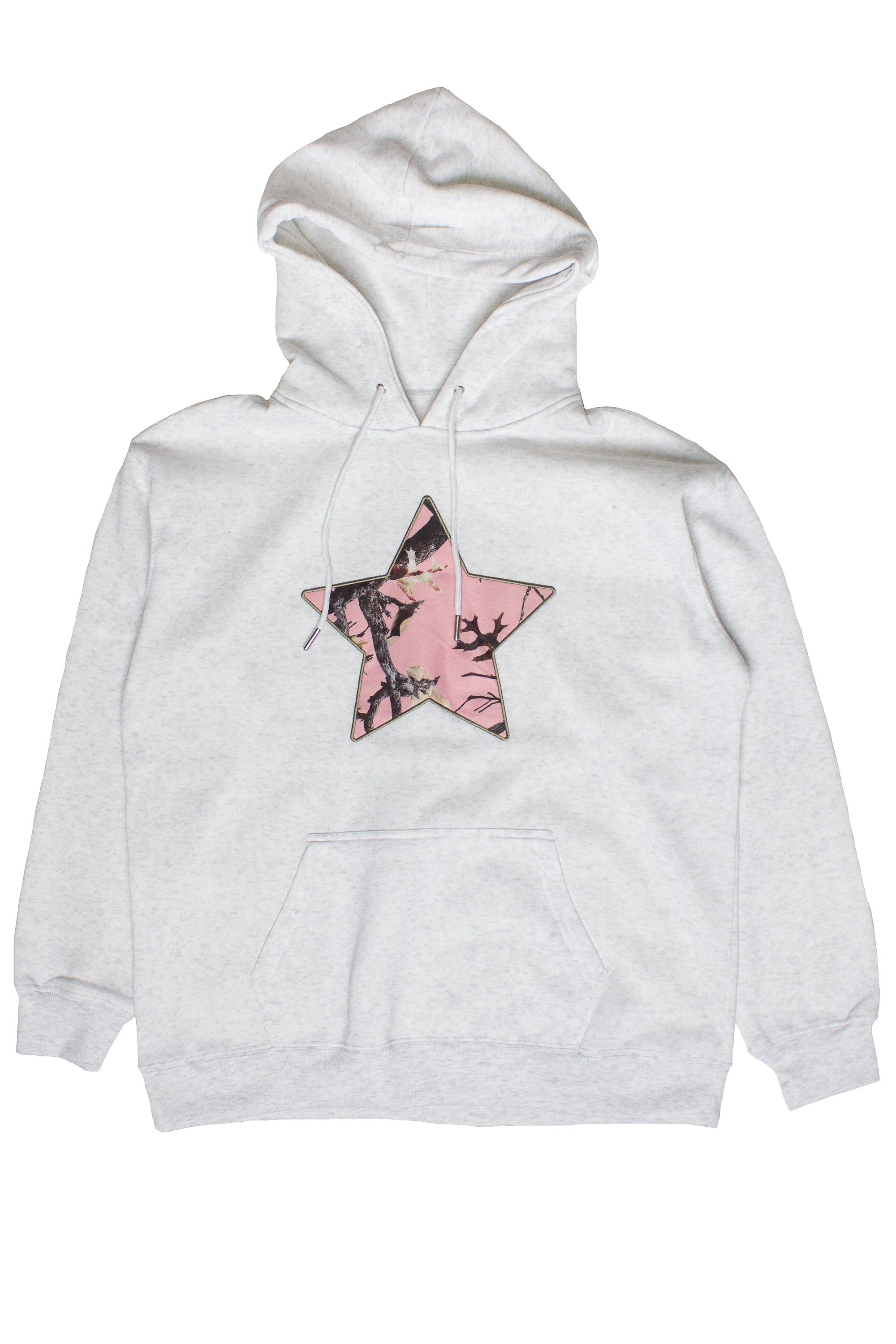 Woodland Print Patch Hoodie - Light Gray