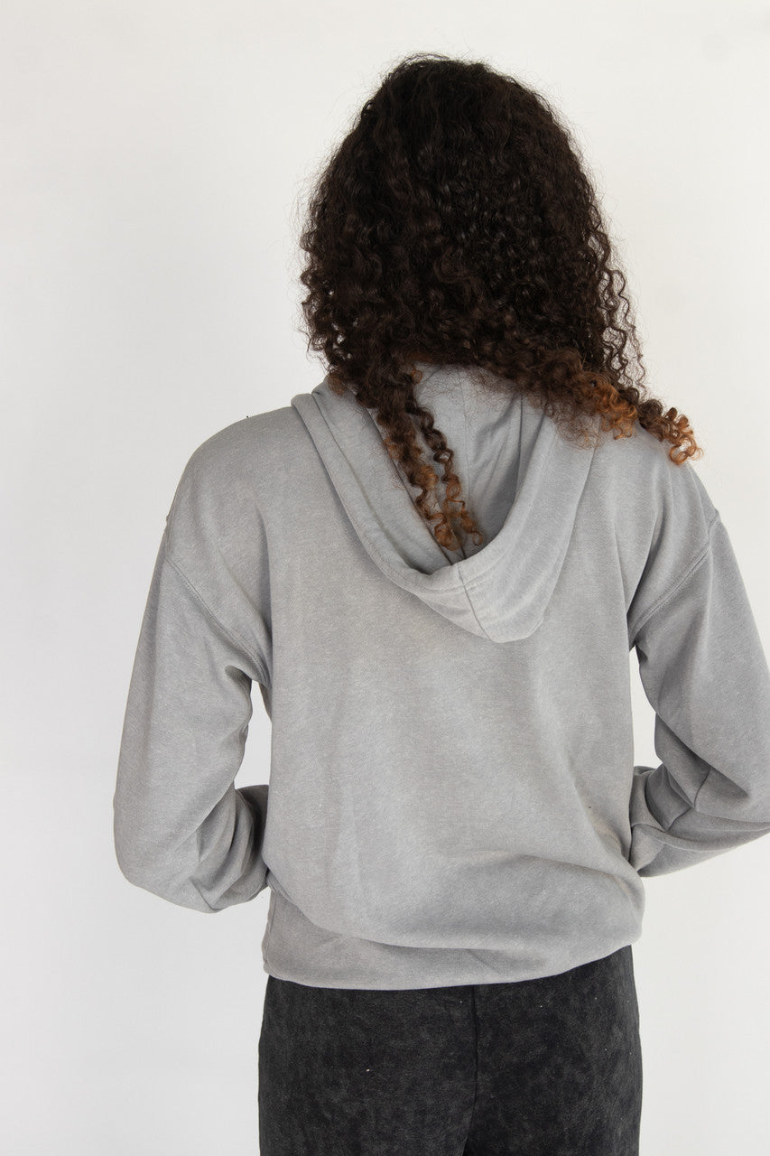 Stone Wash Oversized Zip Up Hoodie