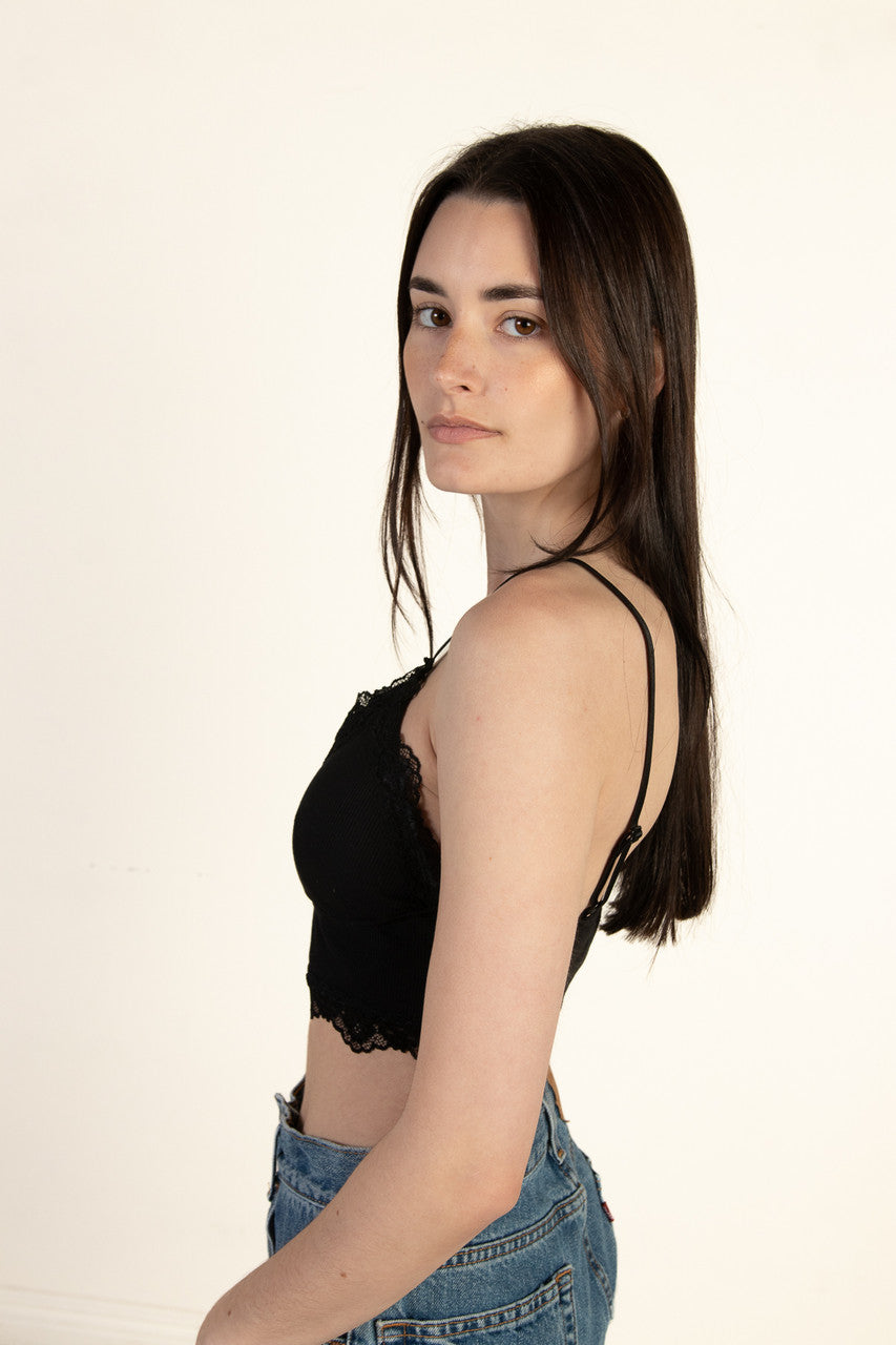 Black Lace Trim Bralette