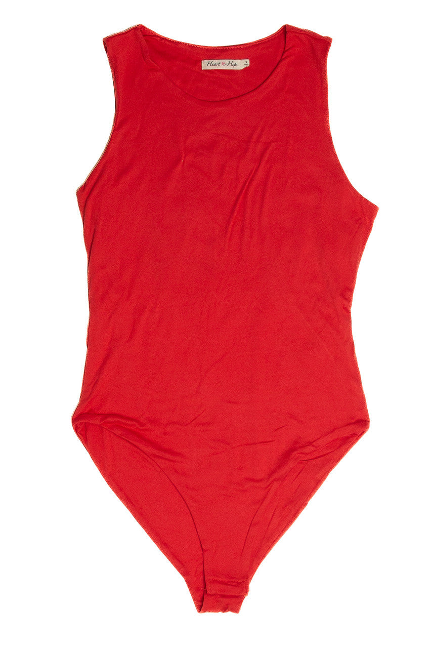 Red Doubled Layered Tank Bodysuit