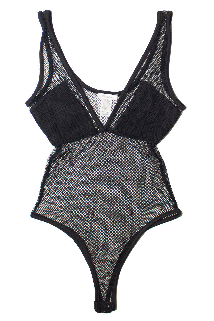 Black Fishnet Bodysuit
