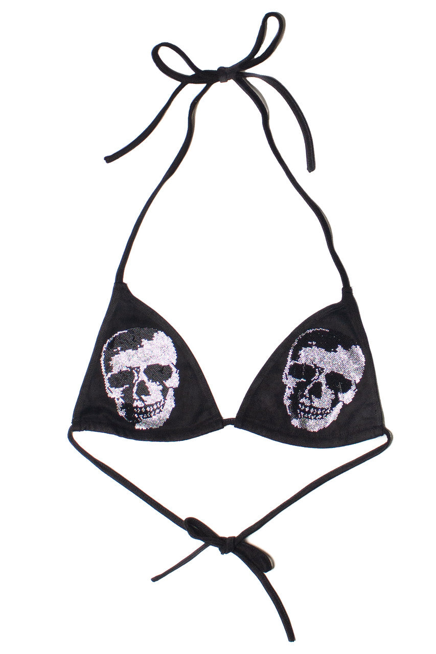Crystal Skull Suede Bralette