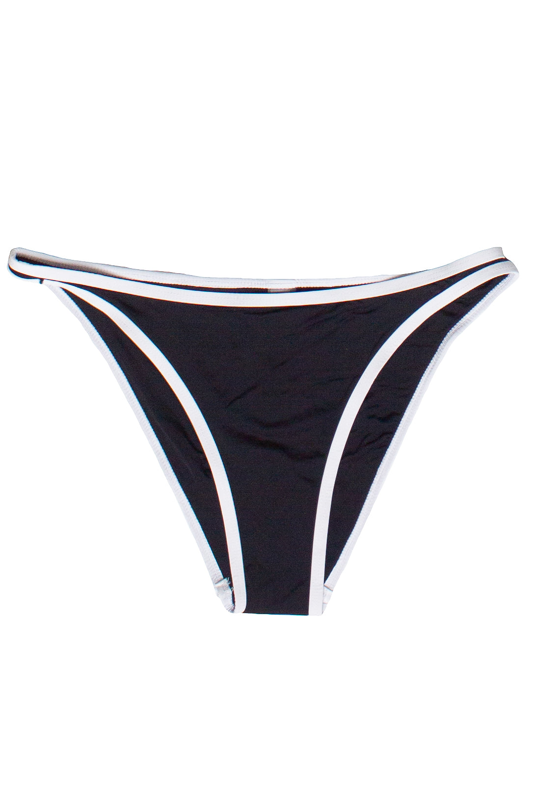 Contrast Trim Bikini Bottom - Black