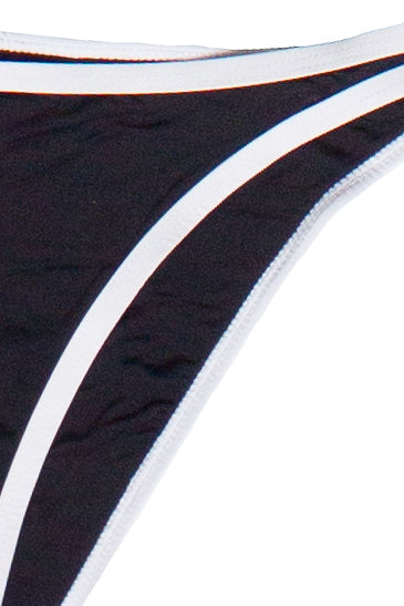 Contrast Trim Bikini Bottom - Black