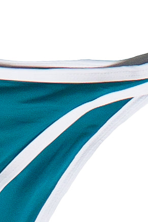 Contrast Trim Bikini Bottom - Turquoise