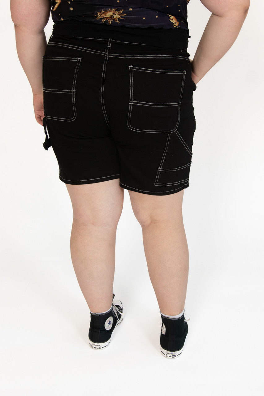 Extended Sizes Black Carpenter Shorts