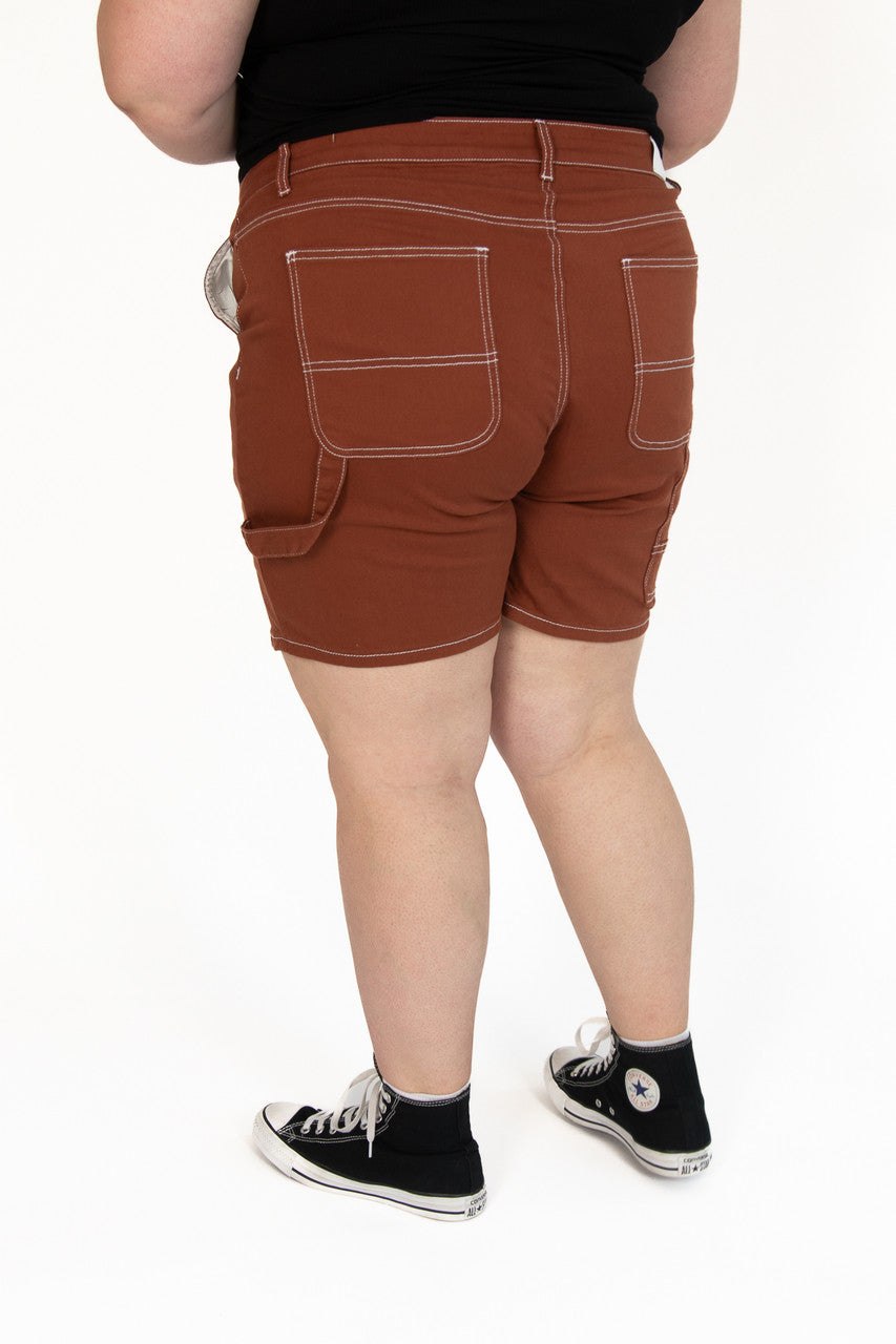 Extended Sizes Brown Carpenter Shorts
