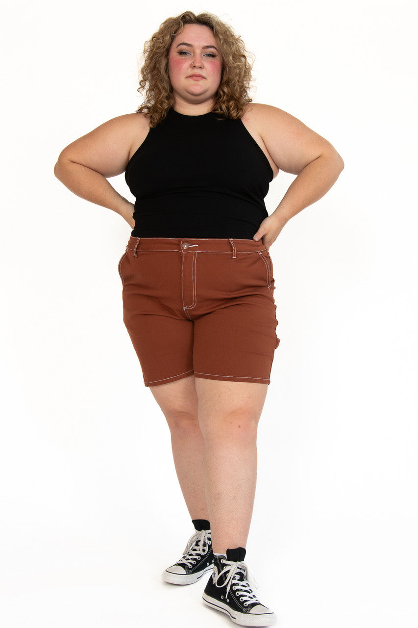 Extended Sizes Brown Carpenter Shorts