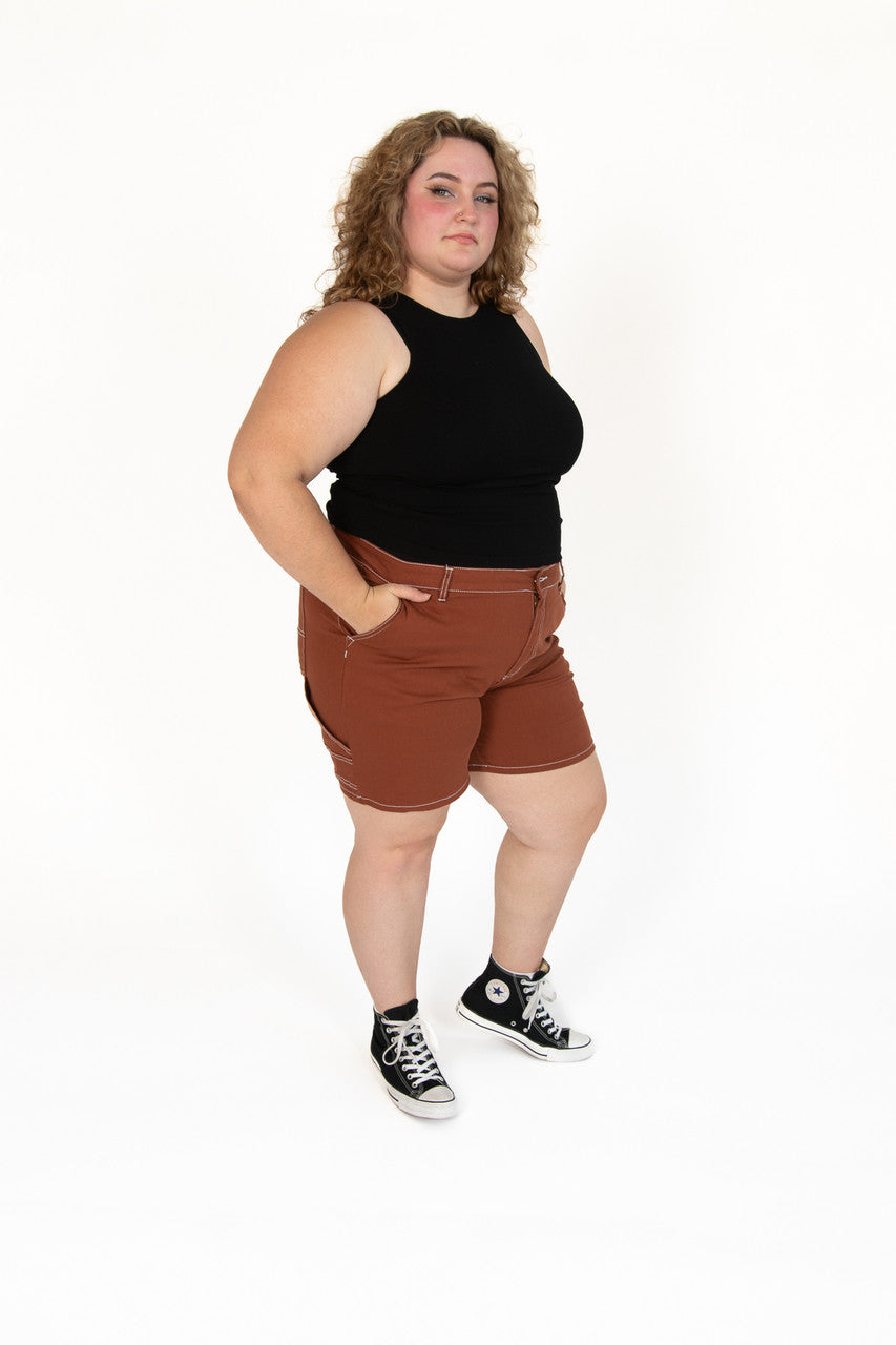 Extended Sizes Brown Carpenter Shorts