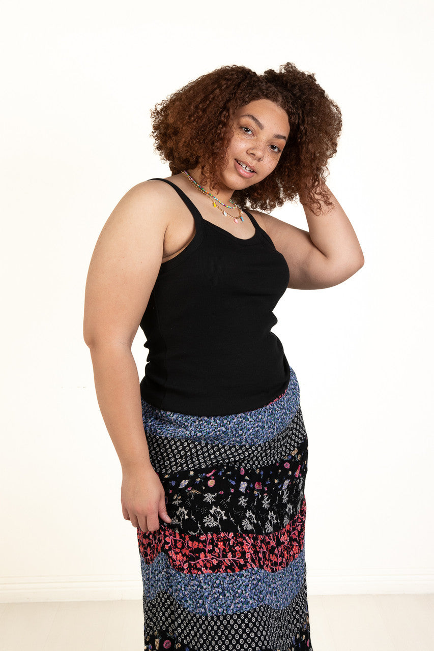 Extended Sizes Black Ribbed Tank