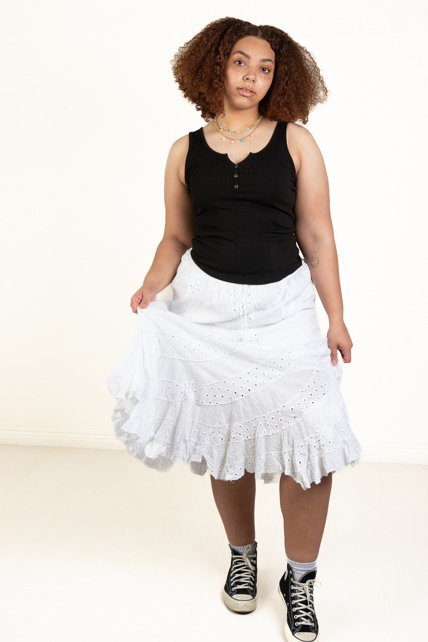 Extended Sizes Black Notch Henley Tank
