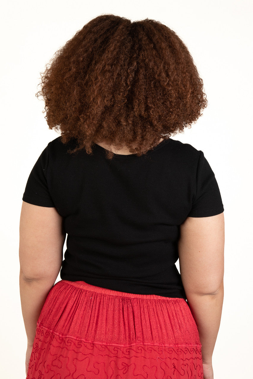 Extended Sizes Black Notch Thermal Tee