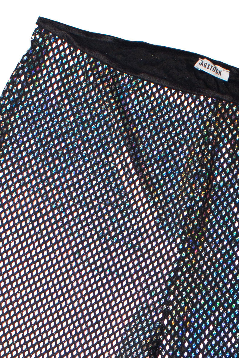Extended Sizes Holographic Flare Pants