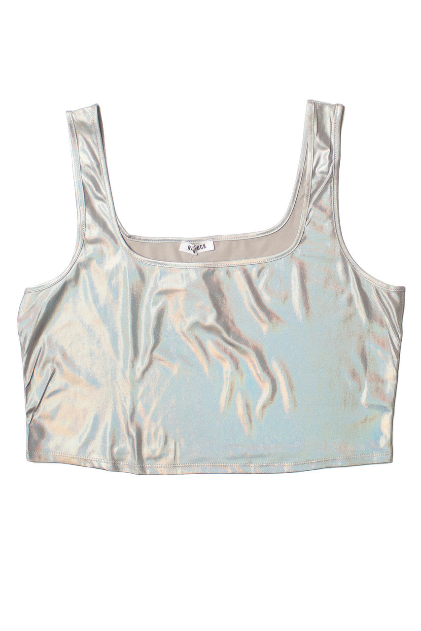 Extended Sizes Holographic Crop Tank