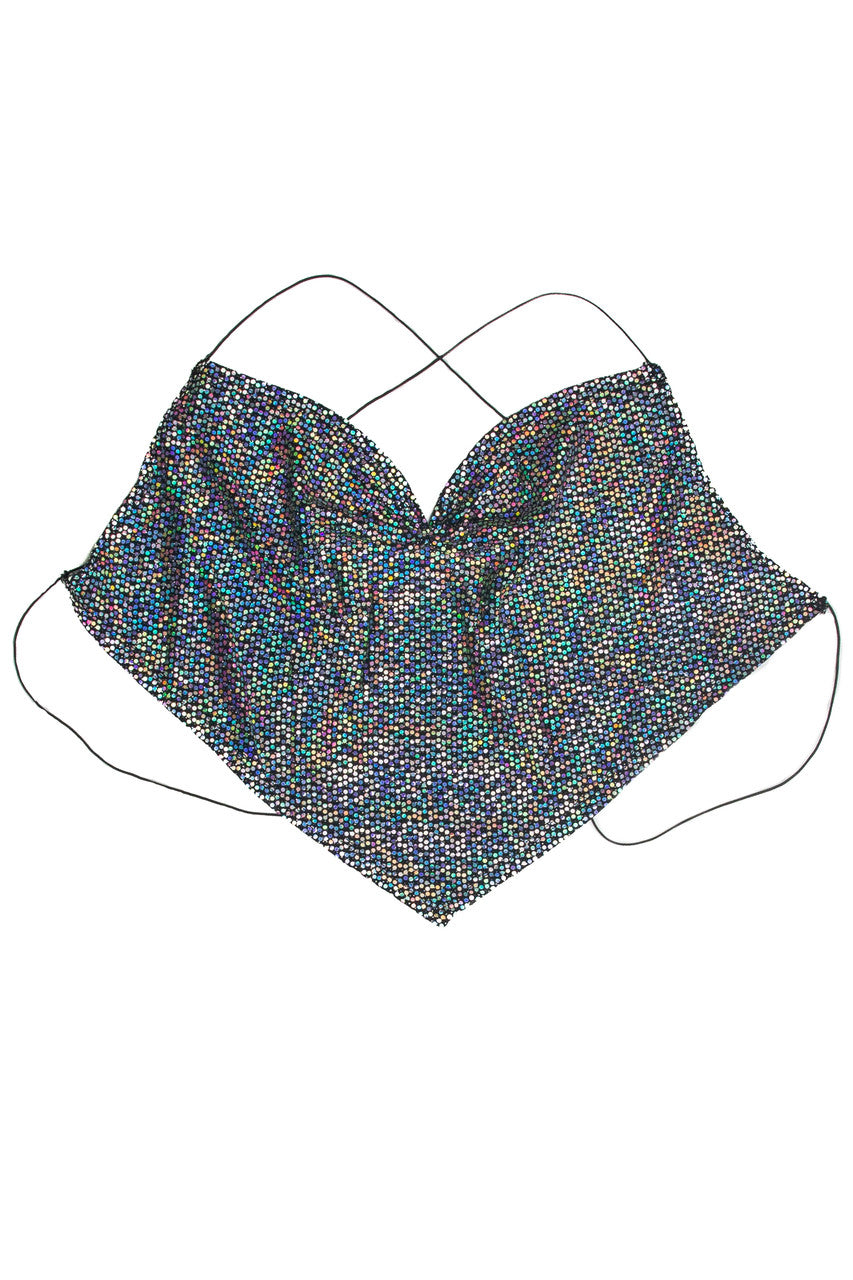 Extended Sizes Rainbow Holo Dot Backless Cami