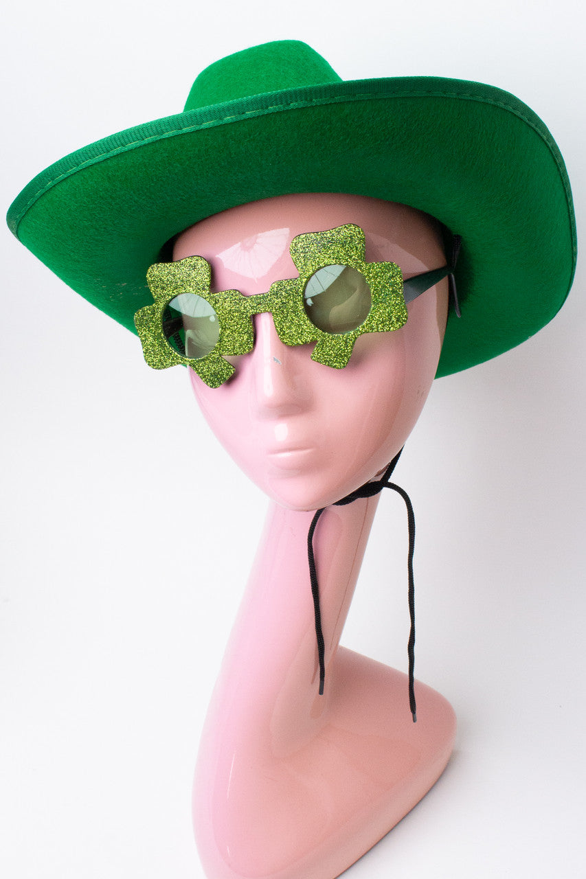 Glitter Shamrock Glasses