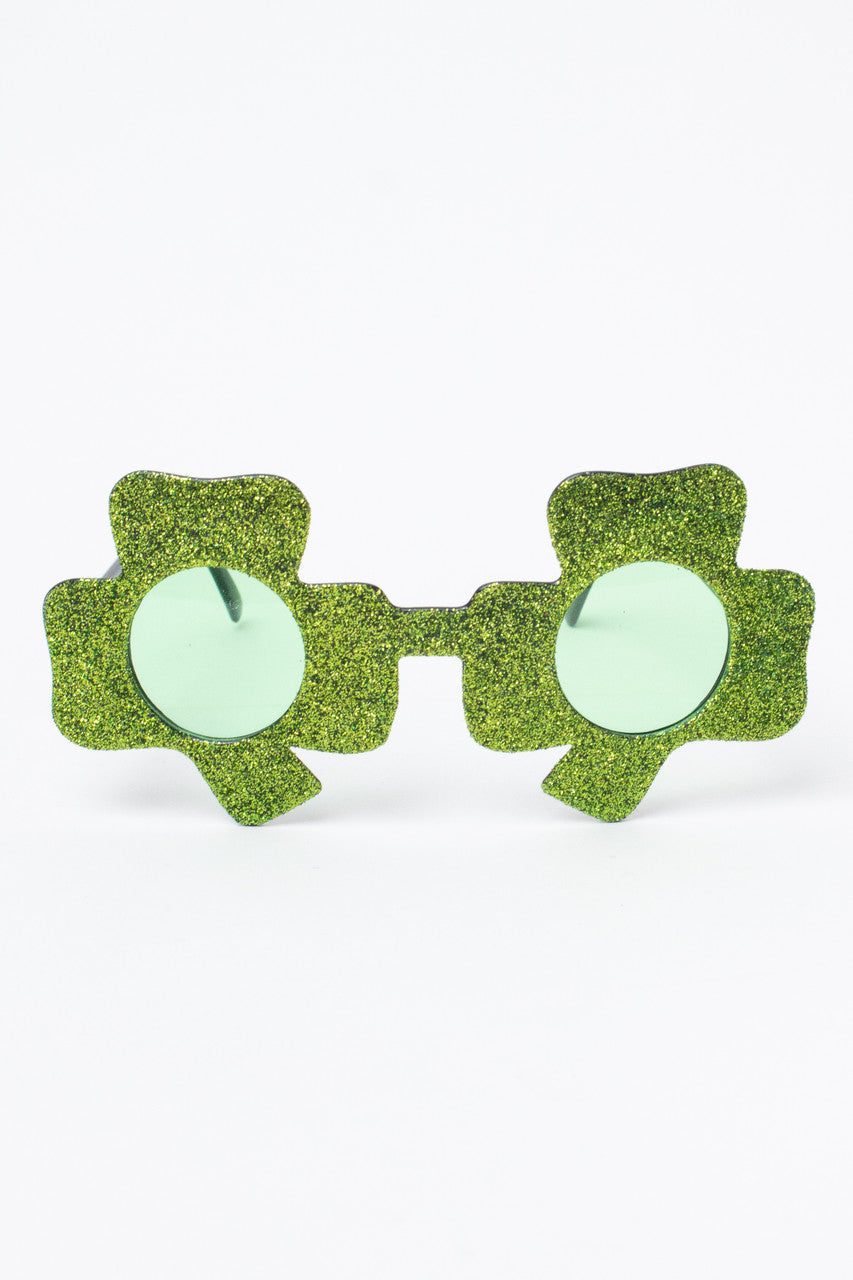Glitter Shamrock Glasses