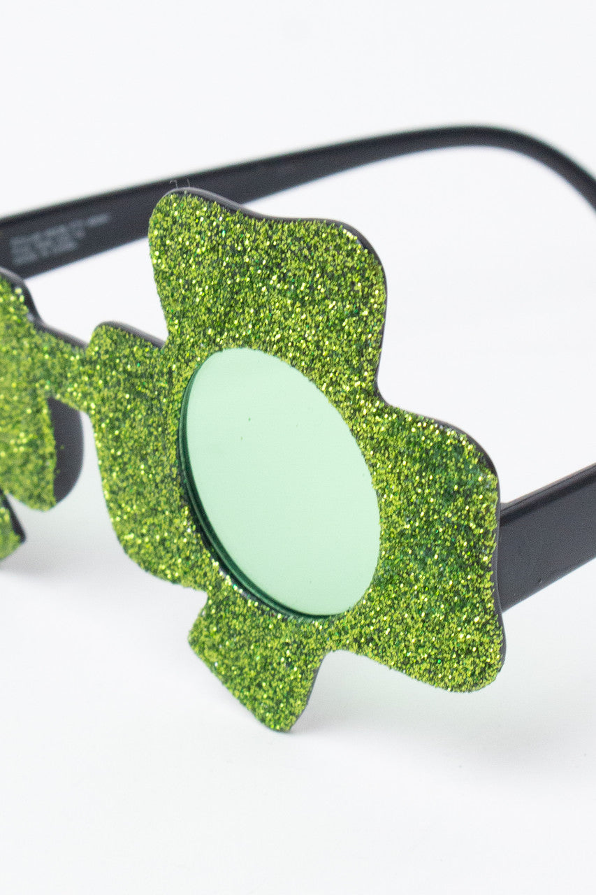 Glitter Shamrock Glasses