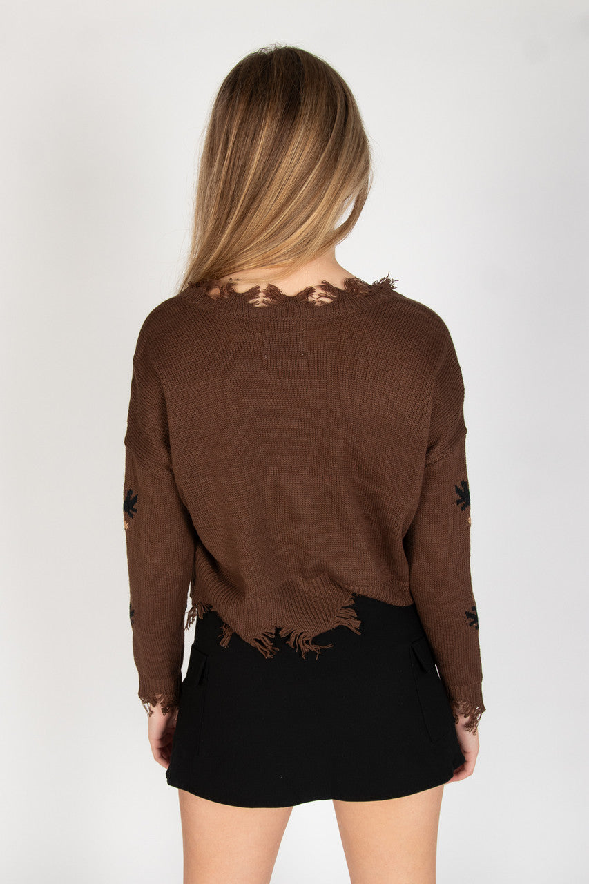 Reindeer Pals Distressed Sweater