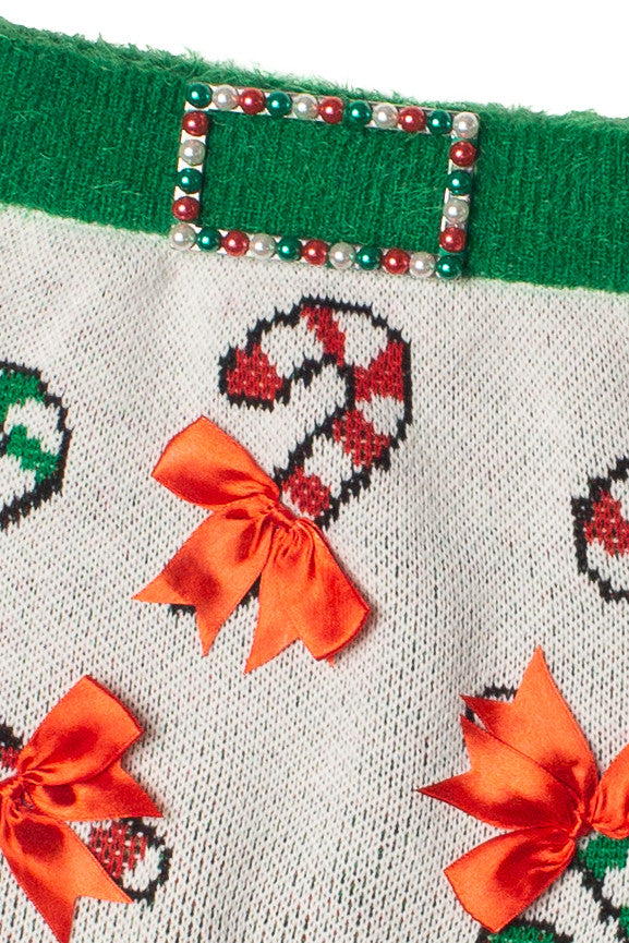 Christmas Candy Cane Sweater Skirt