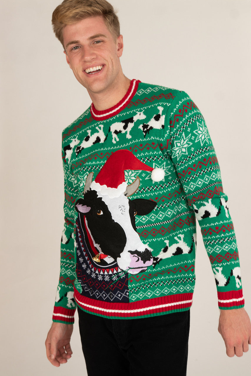 Jingle Cowbell Christmas Sweater