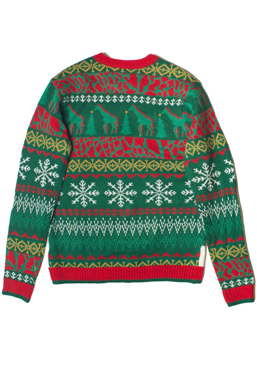 Giraffe by the Tree Christmas Sweater