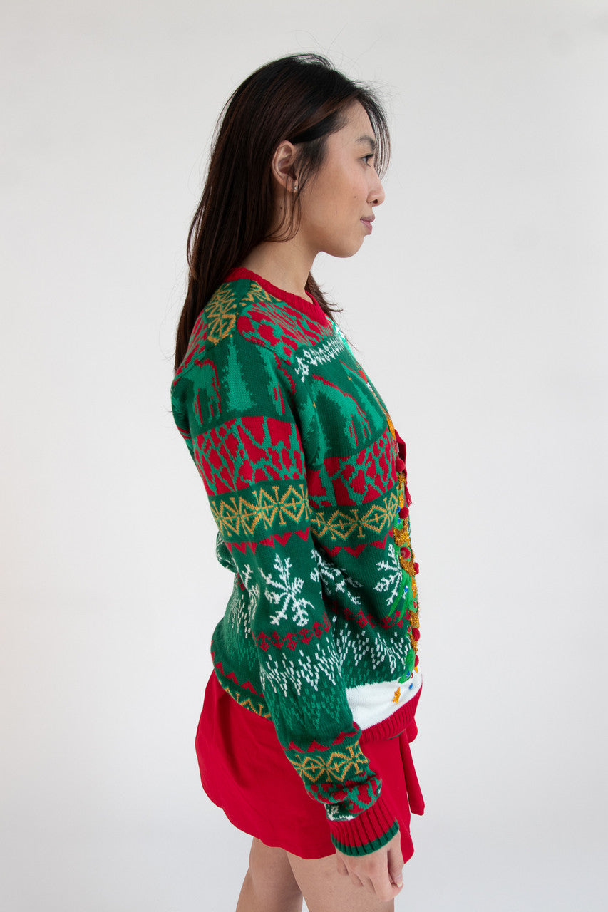 Giraffe by the Tree Christmas Sweater