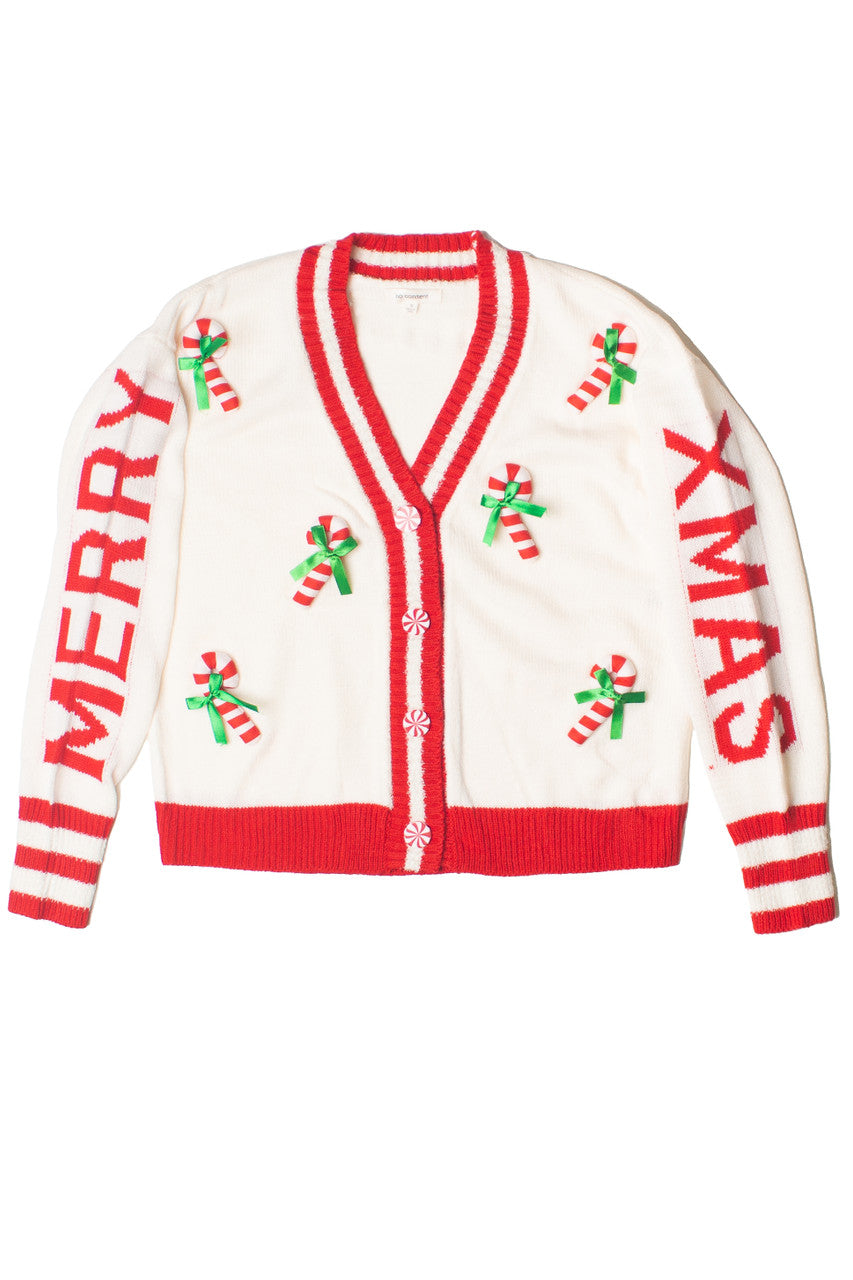 Merry Xmas Candy Cane Cardigan