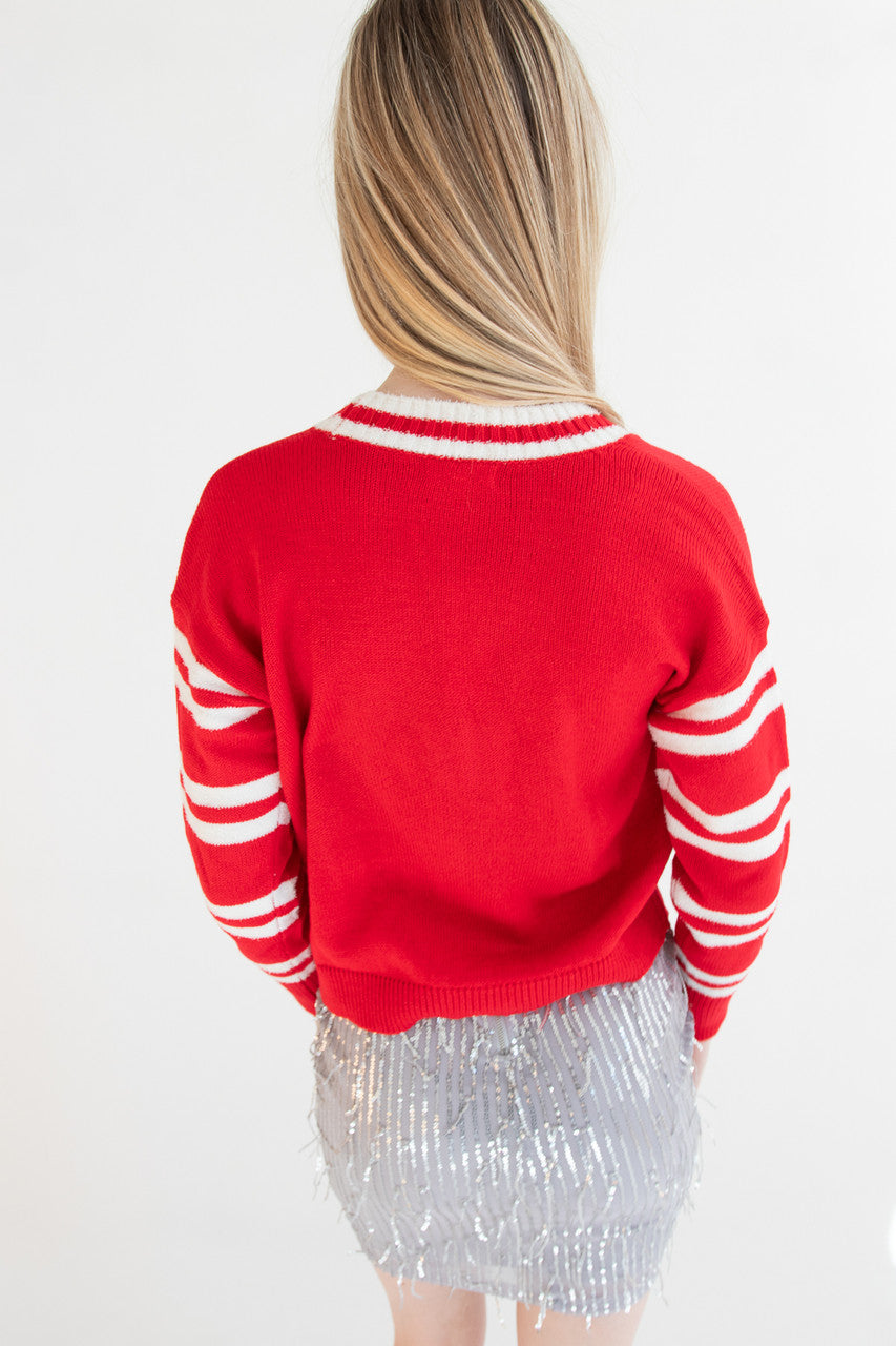 Peppermint Bow Christmas Cardigan