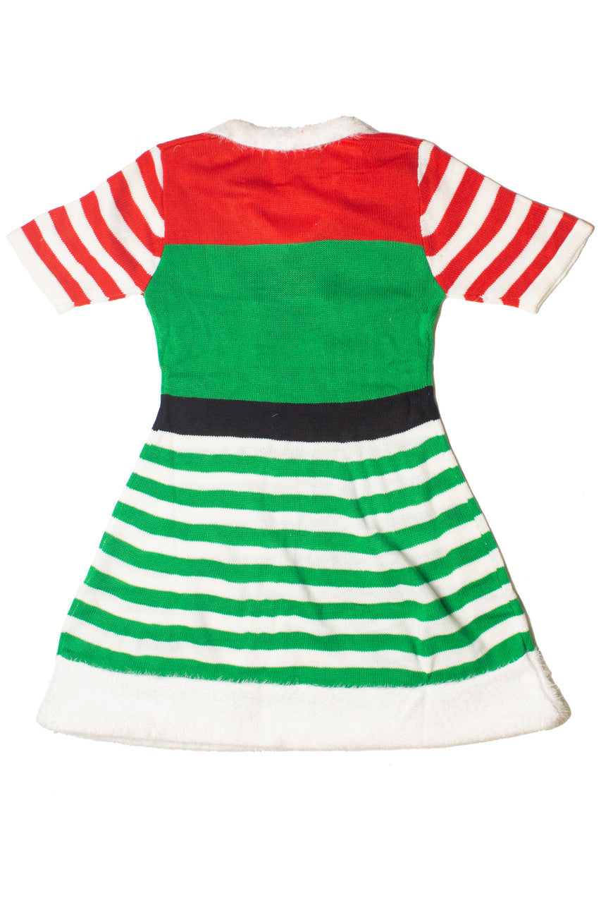 Peppermint Elf Christmas Sweater Dress