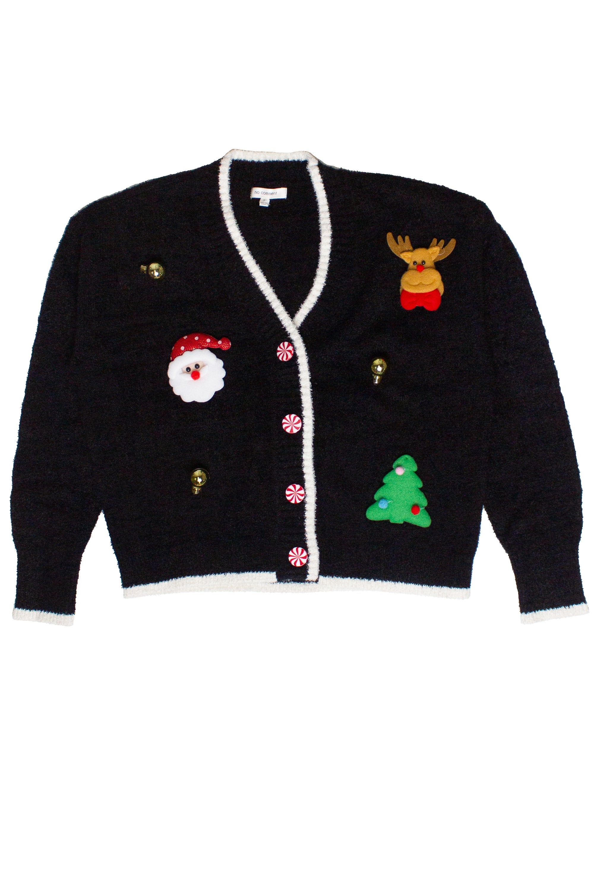 Christmas Ornament Cardigan - Black