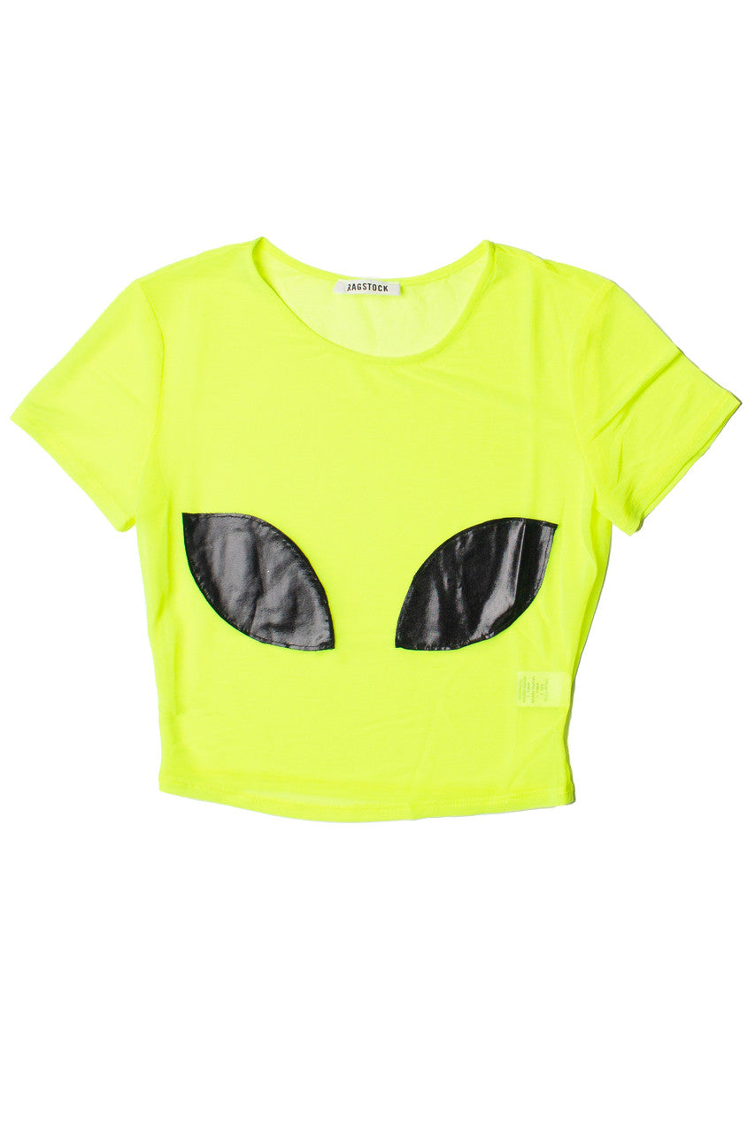 Neon Alien Crop Tee
