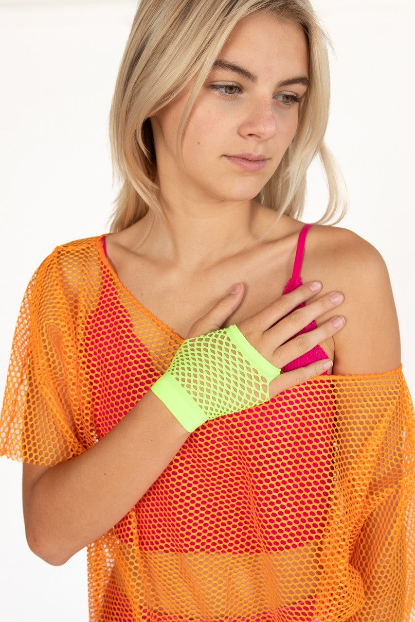Neon Fishnet Top