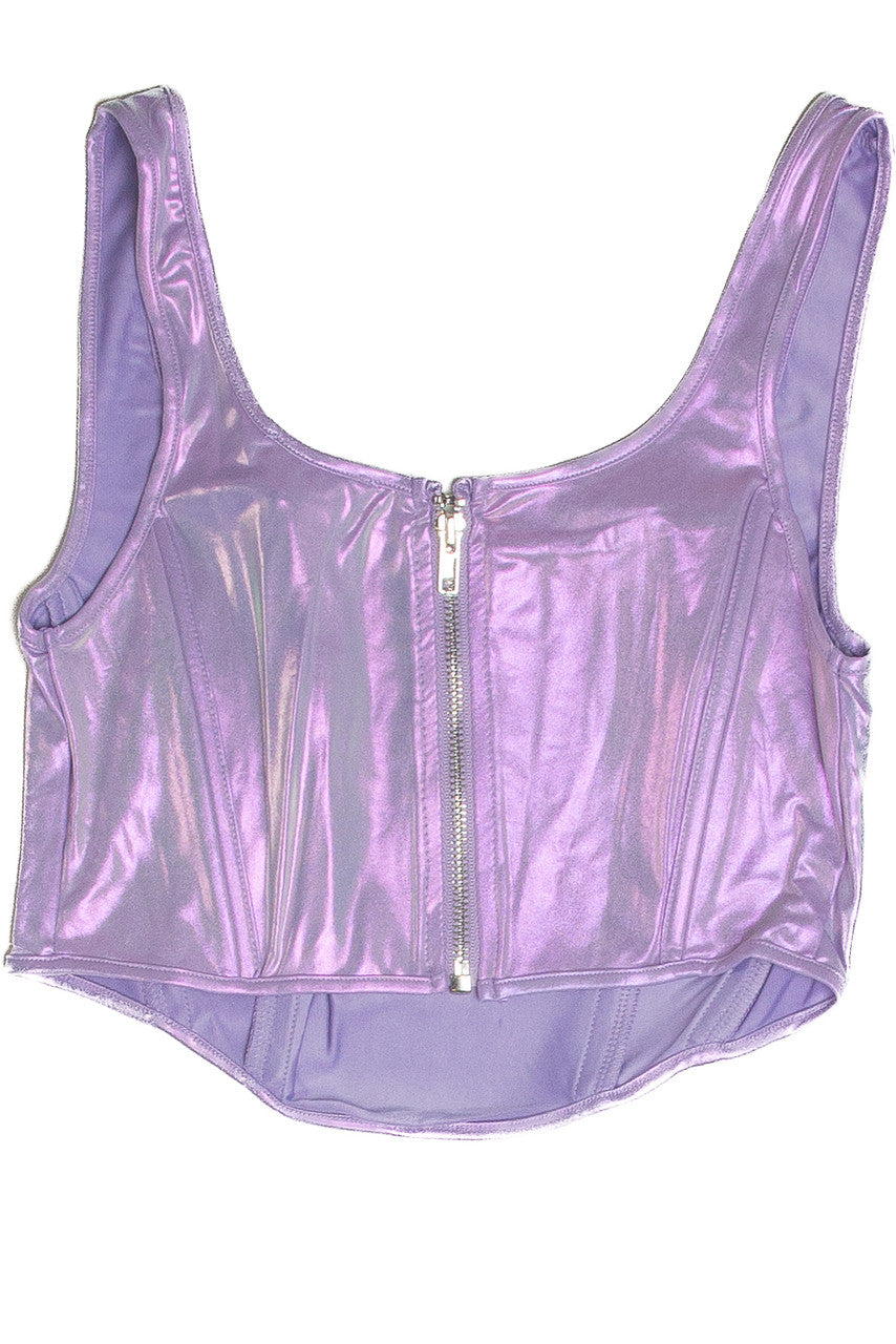 Lavender Iridescent Corset Style Tank