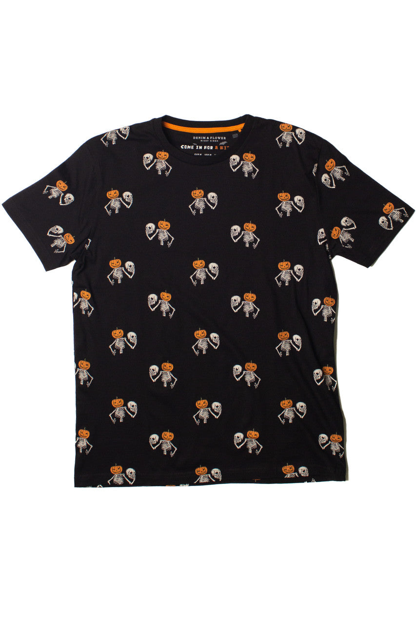 Pumpkin Head Skeleton Tee