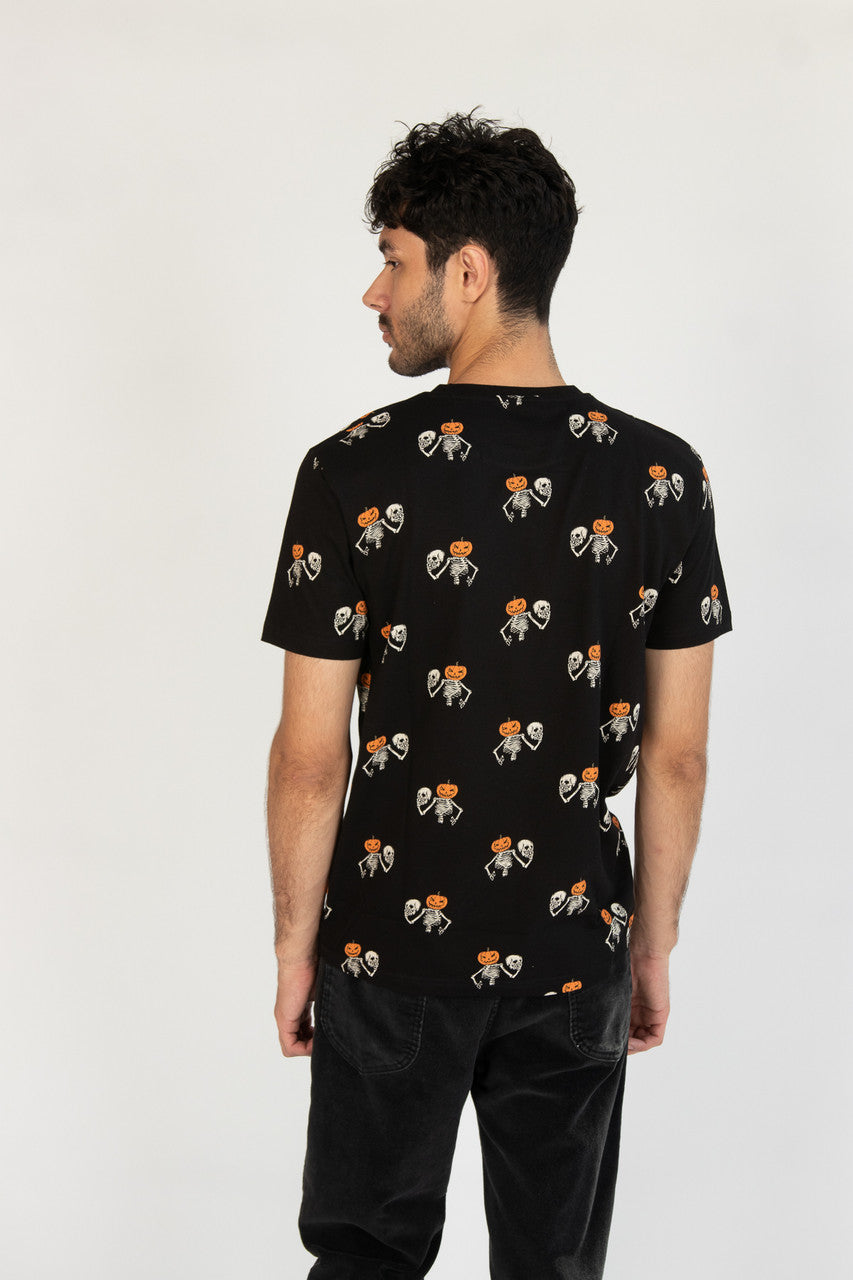Pumpkin Head Skeleton Tee