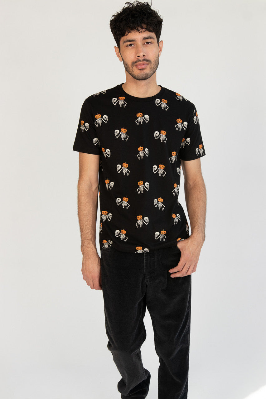 Pumpkin Head Skeleton Tee