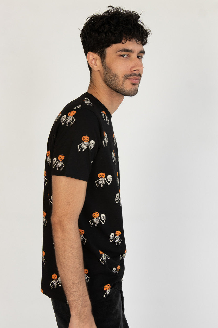 Pumpkin Head Skeleton Tee