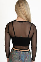 Rhinestone Spiderweb Mesh Top