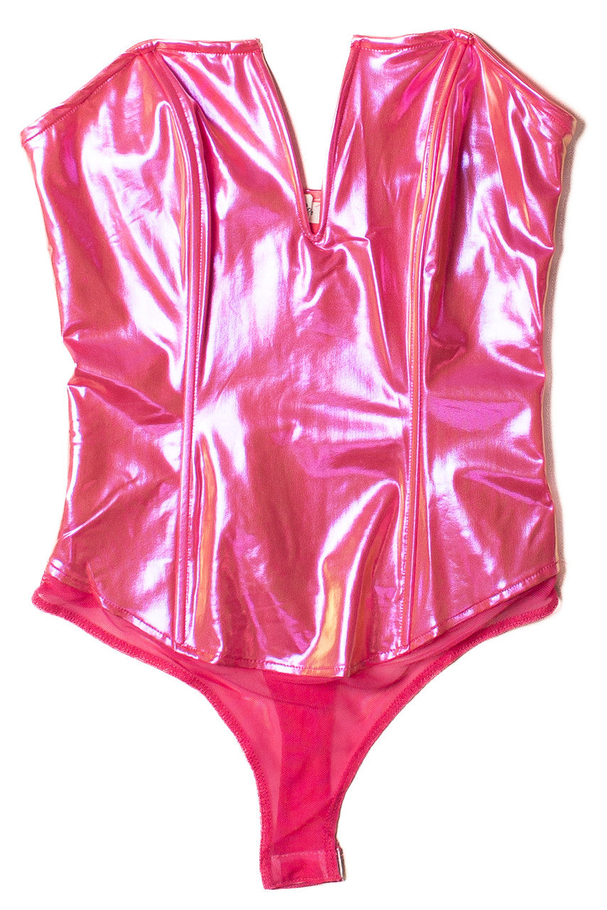 Strapless Pink Shimmer Bodysuit