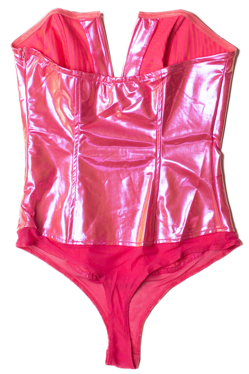 Strapless Pink Shimmer Bodysuit