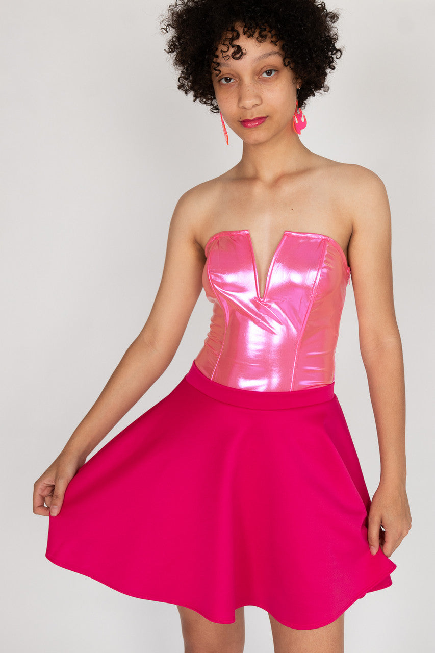 Strapless Pink Shimmer Bodysuit