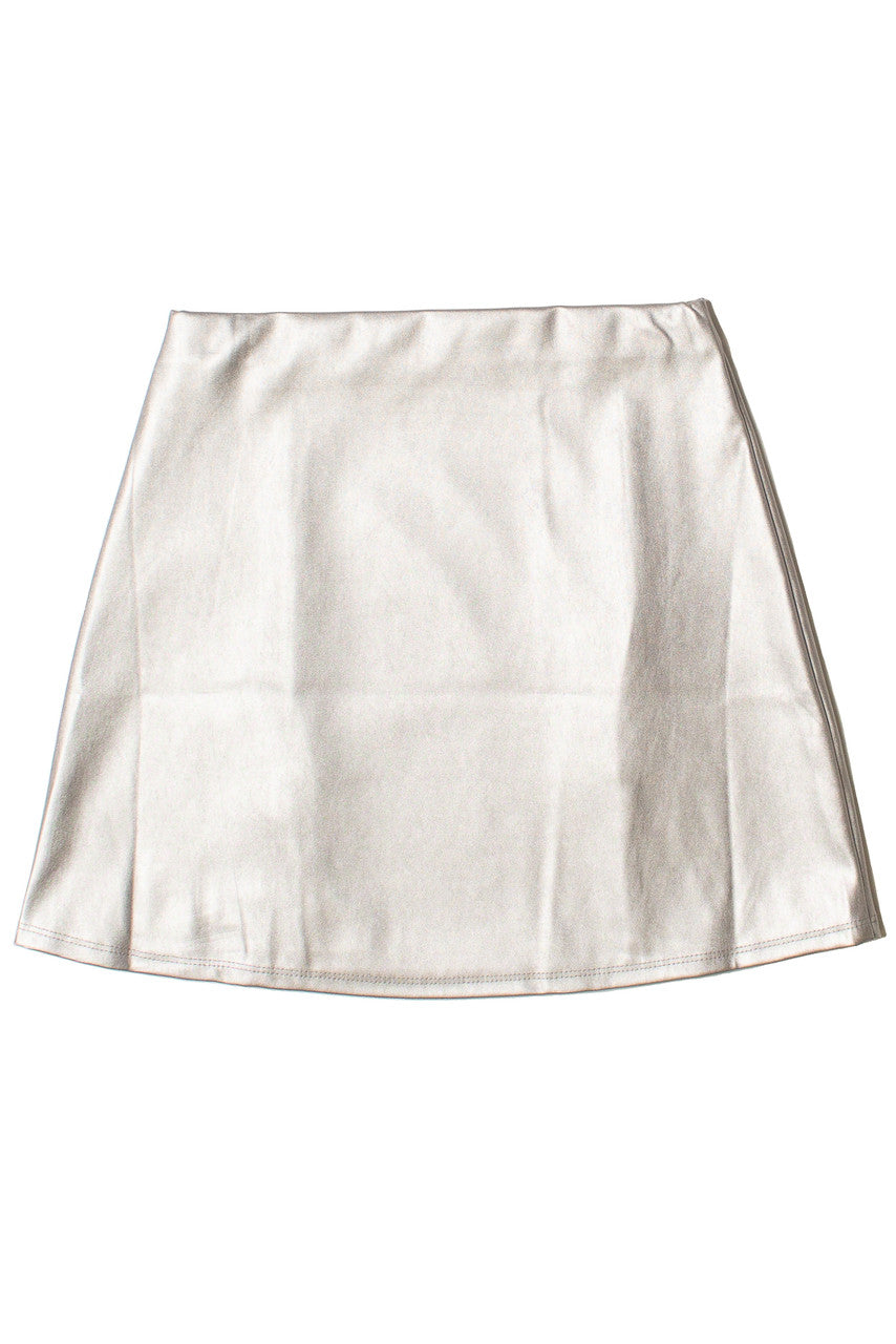 Metallic Mini Slit Skirt