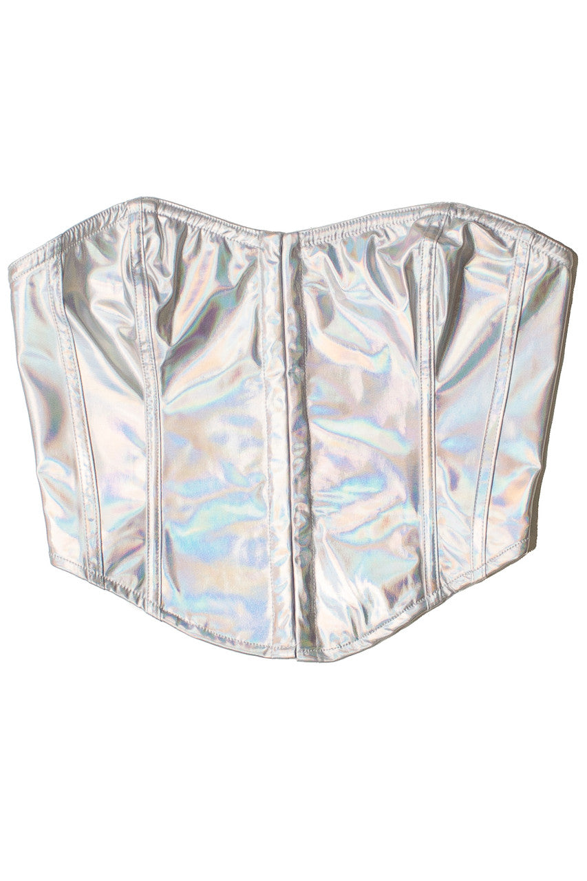 Metallic Corset Style Strapless Top