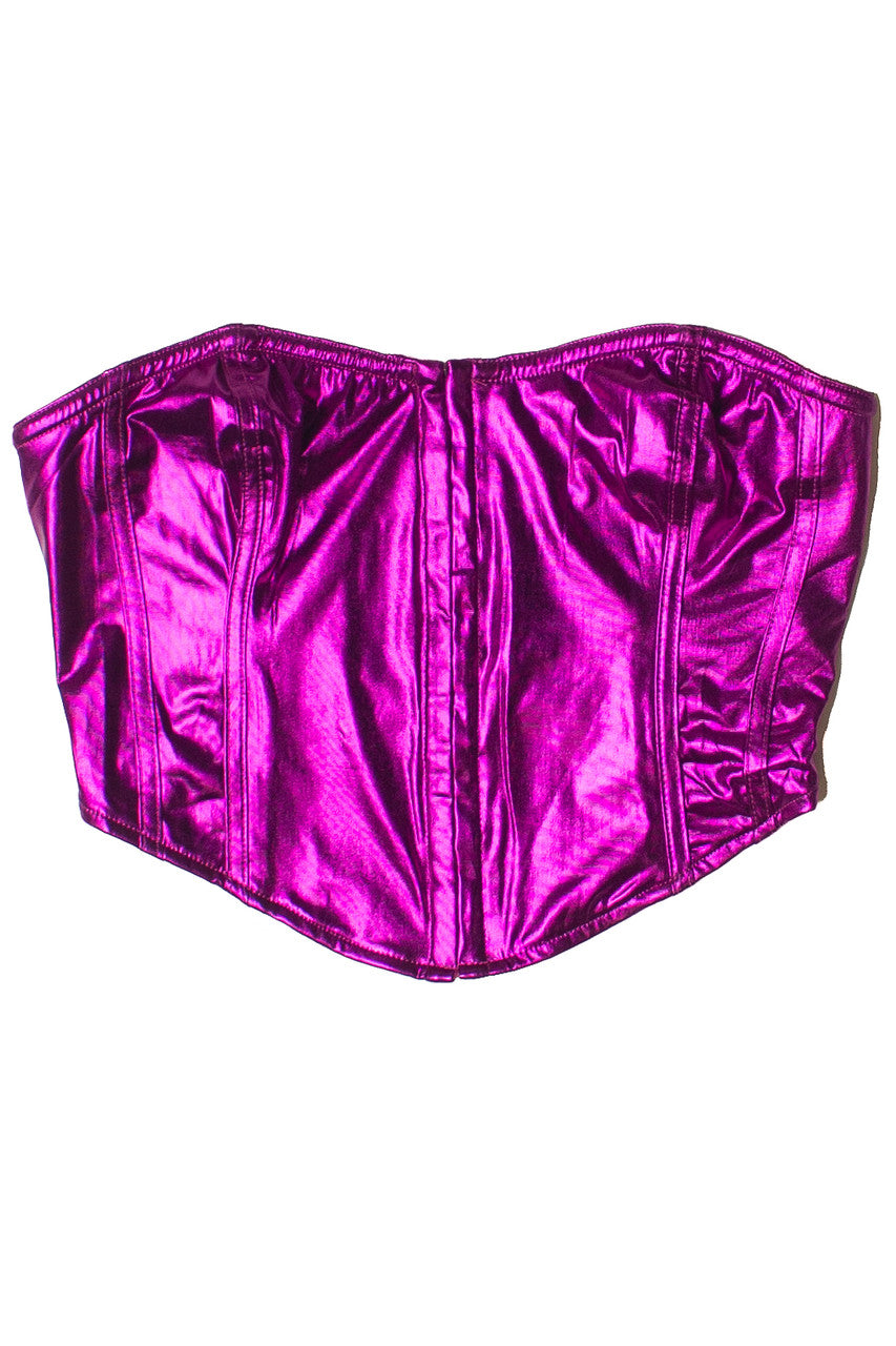 Metallic Corset Style Strapless Top