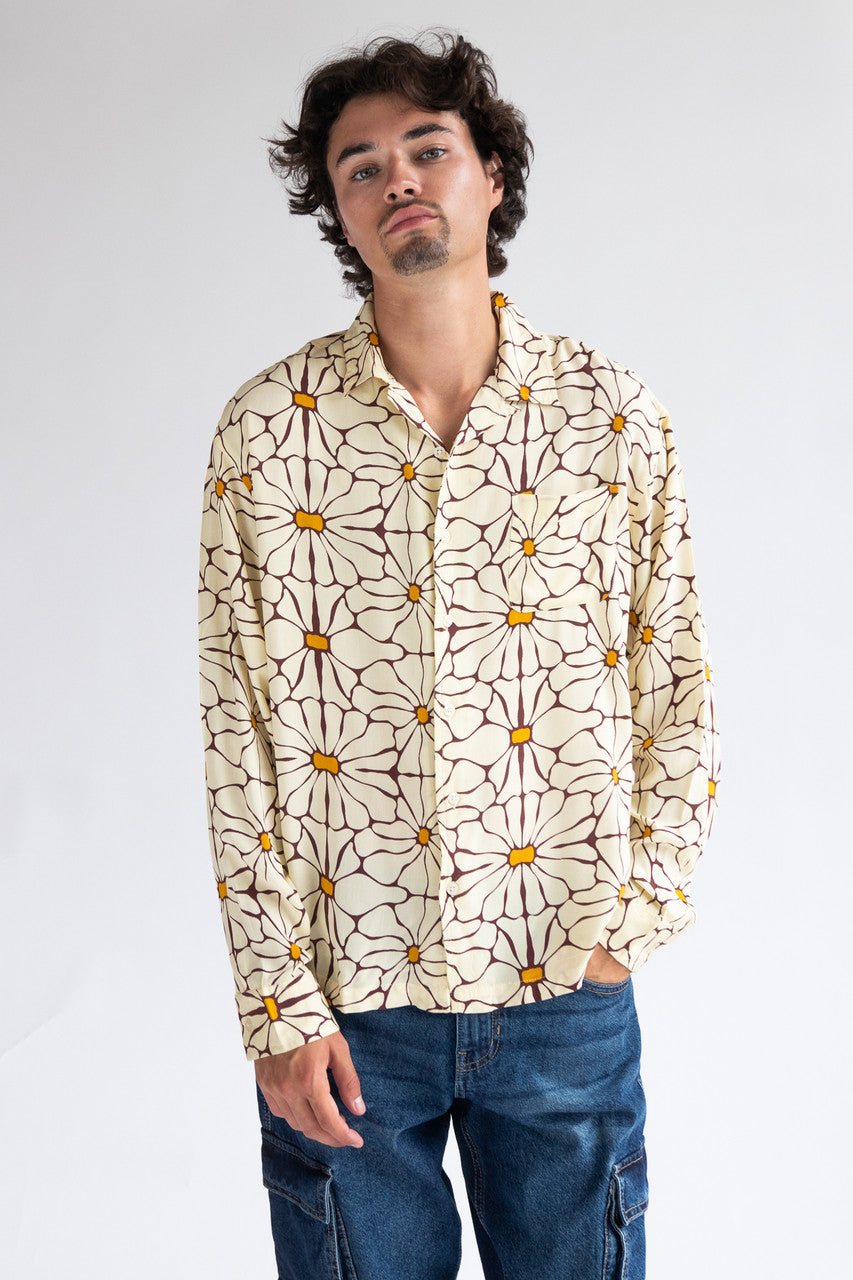 Nifty Daisies Long Sleeve Button Up Shirt