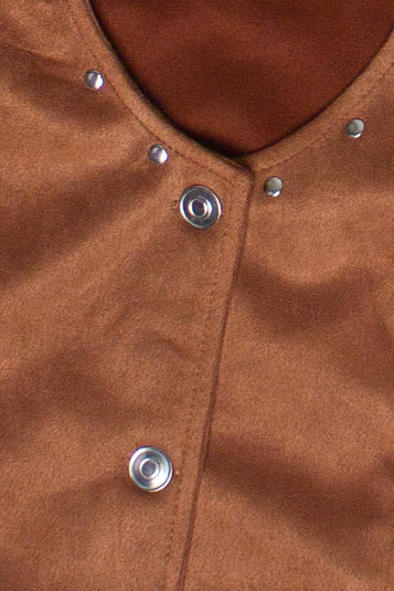 Faux Suede Nailhead Stud Vest