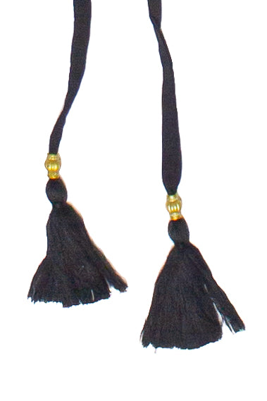 Ruched Front Peasant Crop Top - Black