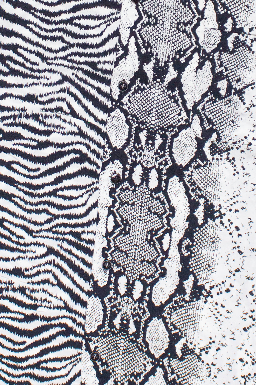 Black & White Animal Print Button Up Shirt